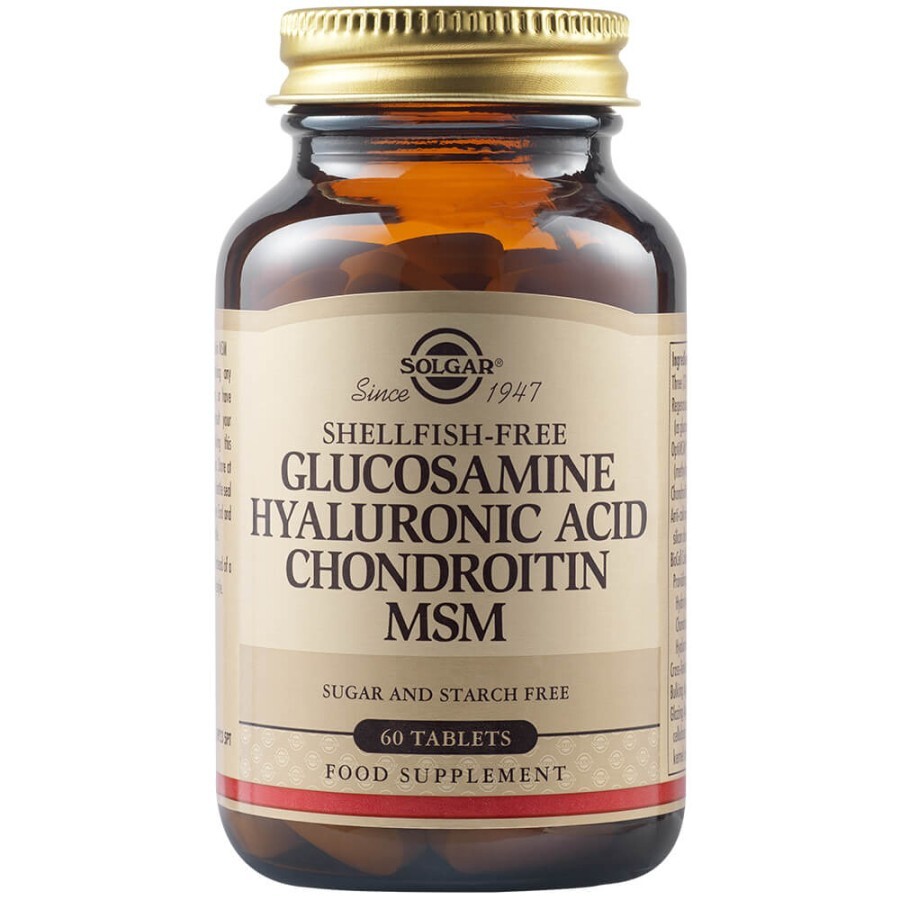 Glucozamină, acid hialuronic, condroitina și MSM, 60 tablete, Solgar recenzii