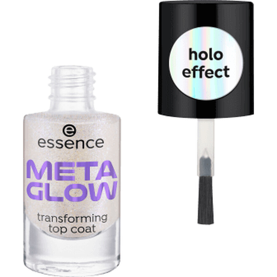 Esmalte de uñas Meta Glow Multi-reflecting Top Coat, 8 ml, Essence