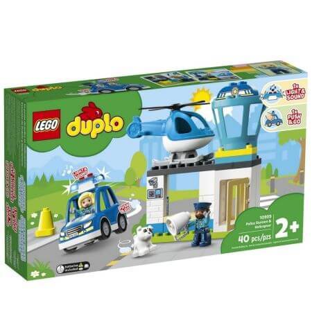 Sectie de politie si elicopter Lego Duplo, +2 ani, 10959, Lego