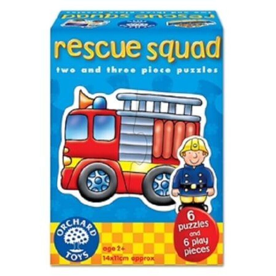 Set 6 puzzle Echipa de salvare 2 si 3 piese, Orchard Toys