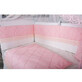 Set lenjerie pentru patut cu baldachin Squars, 11 piese, alb-roz, 120&#215;60 cm, MyKids