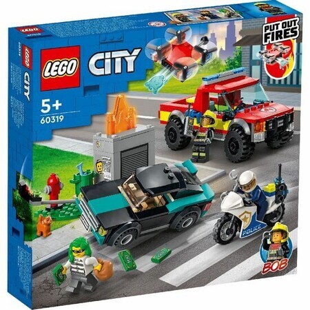 Stingere de incediu si urmarire politista Lego City, +5 ani, 60319, Lego