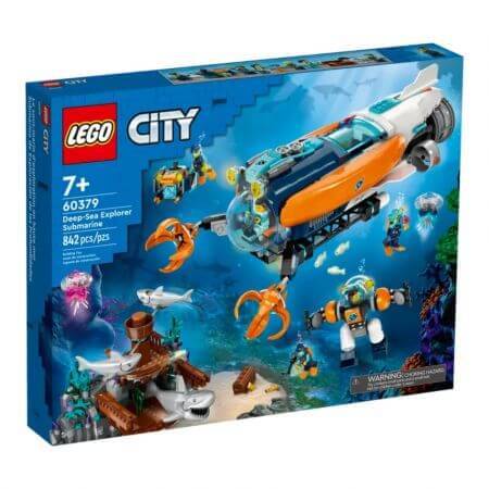 lego city nava de explorare a oceanului Submarin de explorare la mare adancime Lego City, +7 ani, 60379, Lego