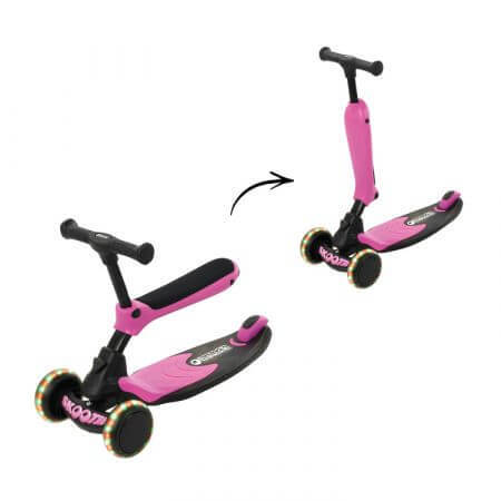 Trotineta 2 in 1 Skootie, 1-5 ani, Neon Pink, Hauck