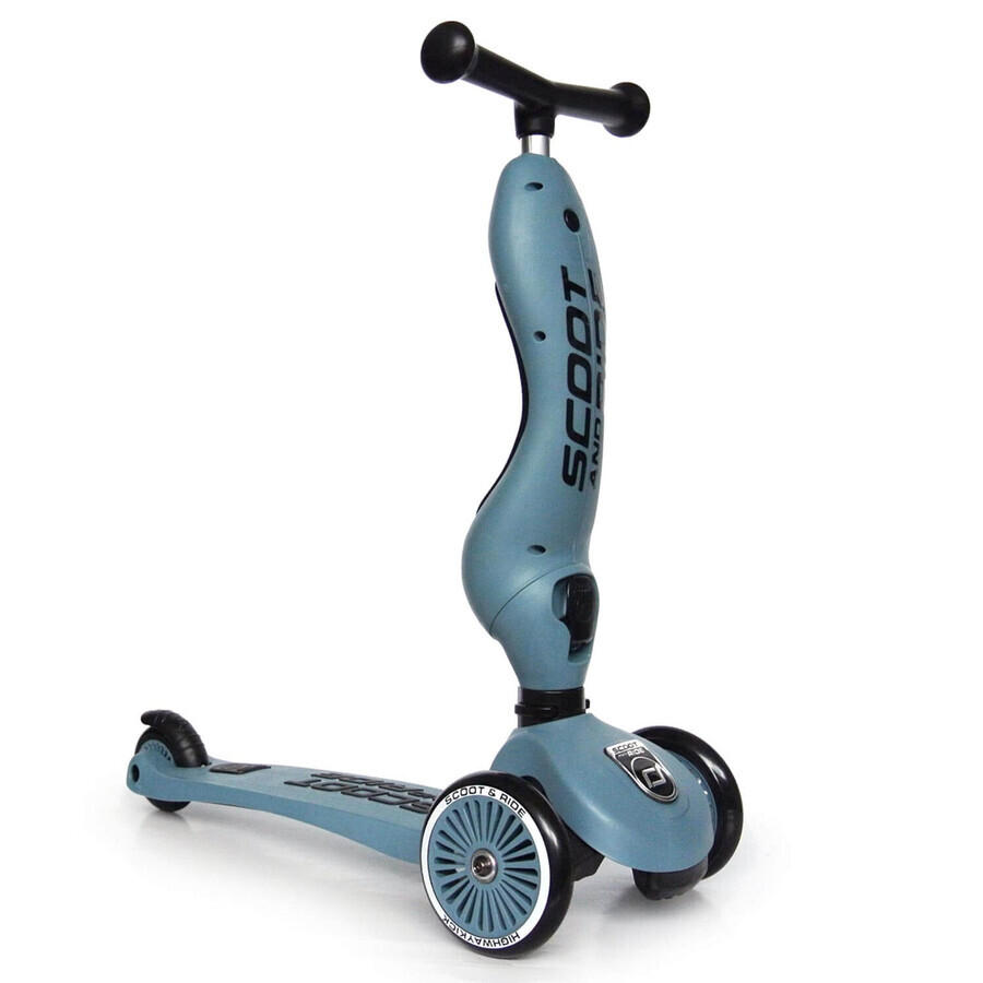 Trotineta pentru copii transformabila 2 in 1 Highwaykick, 1 - 5 ani, Steel, Scoot & Ride