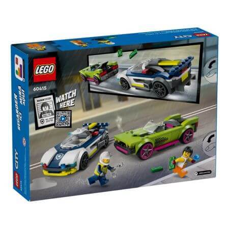 jocuri cu masini de politie in urmarire Urmarire cu masina de politie si masina puternica, +6 ani, 60415, Lego City