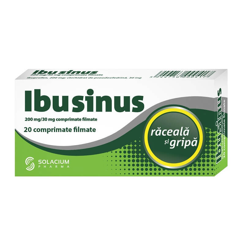 Ibusinus răceală și gripă, 20 comprimate, Solacium Pharma