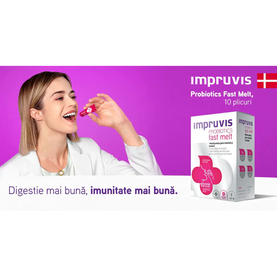 Impruvis Probiotic Fast Melt, 10 plicuri, Bifodan