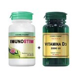 Imunostim, 30 tablete + Premium Vitamina D3 2000 UI, 60 capsule Cosmopharm