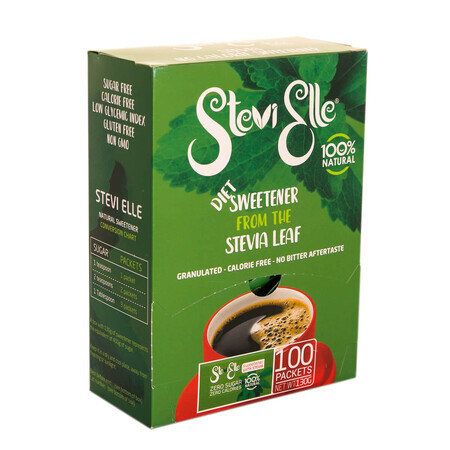 Îndulcitor SteviElle granule, 100 plicuri, Hermes Natural