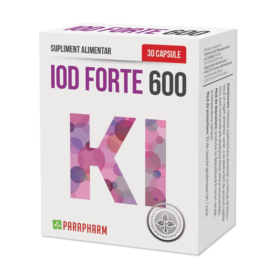 Iod Forte 600, 30 capsule, Parapharm recenzii
