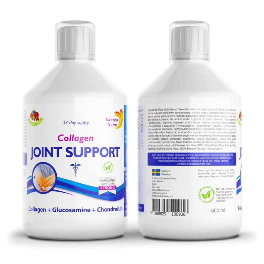 Joint Support Colagen Lichid Hidrolizat Tip 2, 5000 mg, 500ml, Swedish Nutra recenzii