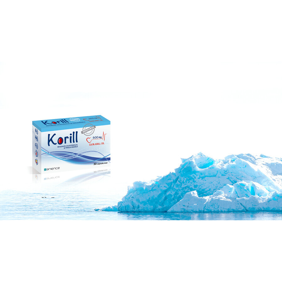 Korill ulei pur de krill 500 mg, 30 capsule, Sanience