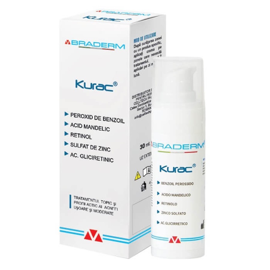 Kurac cremă pentru tratamentul acneei, 30 ml, Braderm recenzii