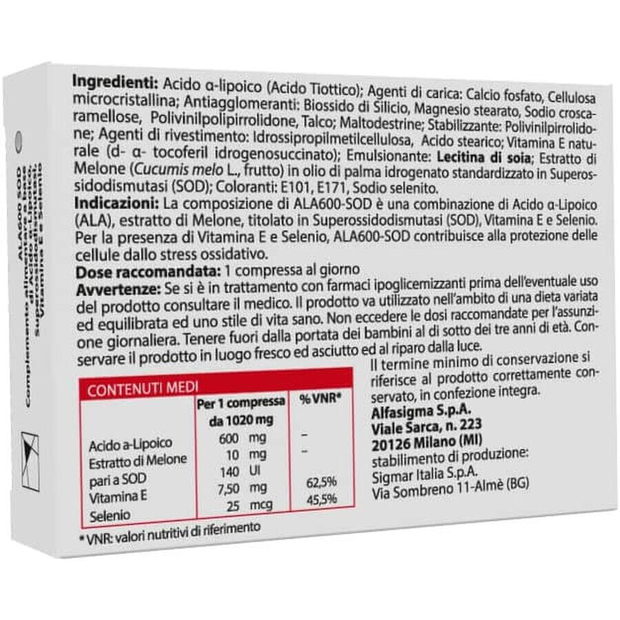 Ala600 SOD, 20 comprimate, Alfasigma