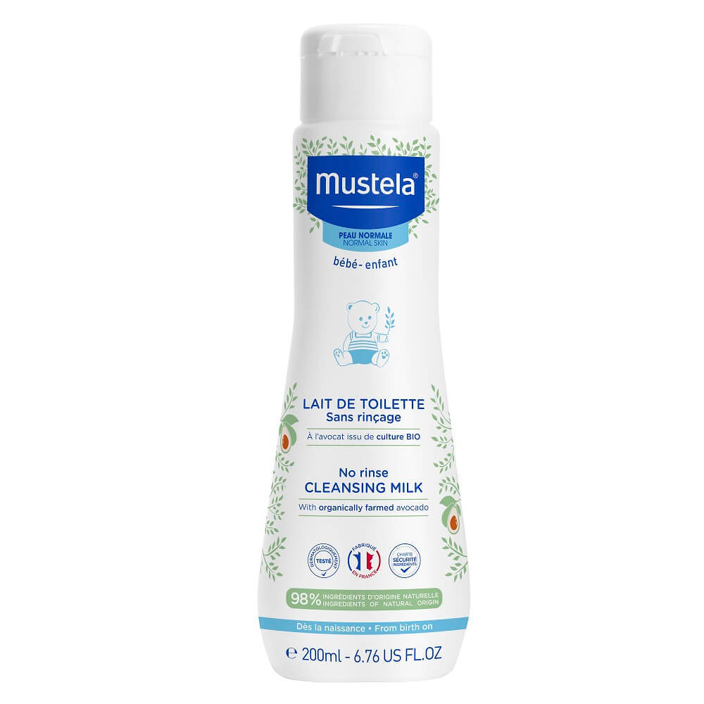 14831 lapte de curatare fara clatire pentru piele normala 200 ml mustela 1