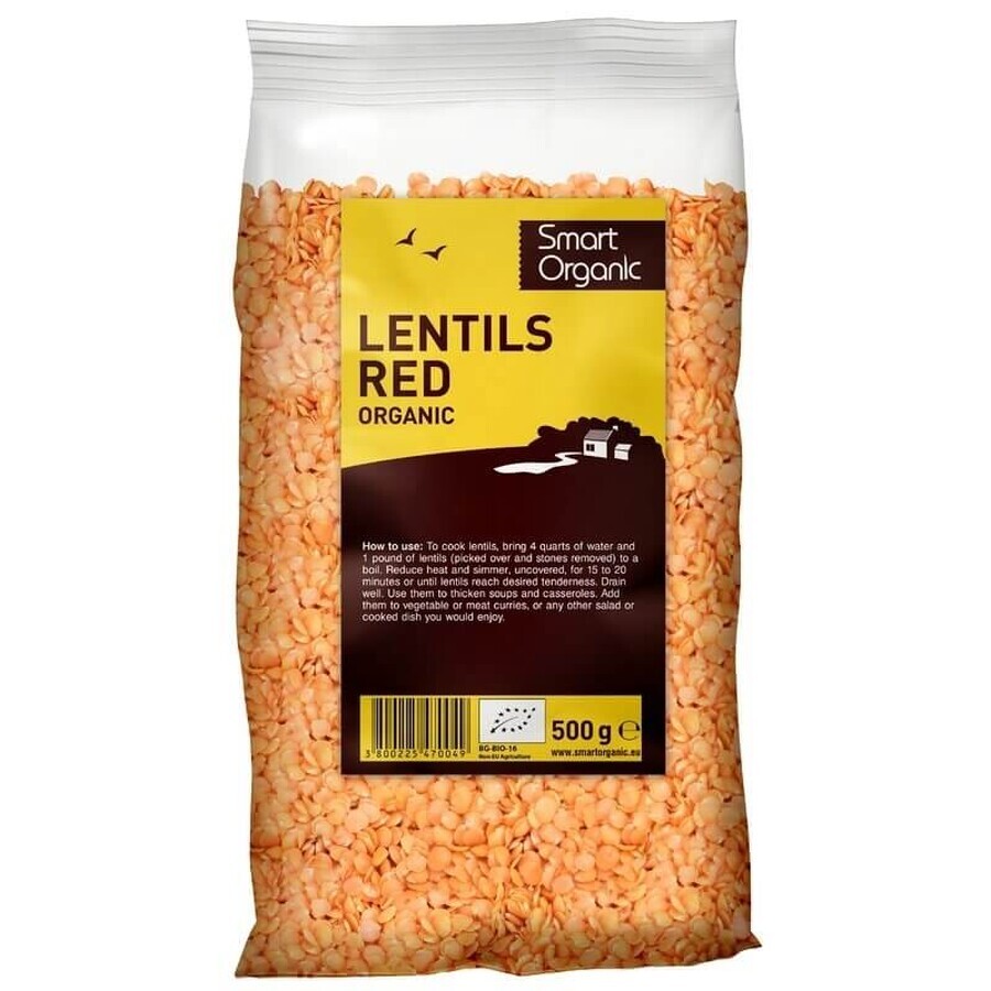 Eco Red Lentils, 500 g, Dragon Superfoods