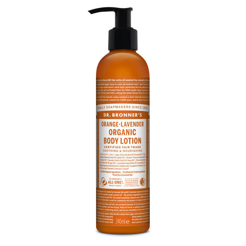 Lotiune pentru corp si maini cu portocale si lavanda, 240 ml, Dr. Bronner\'s