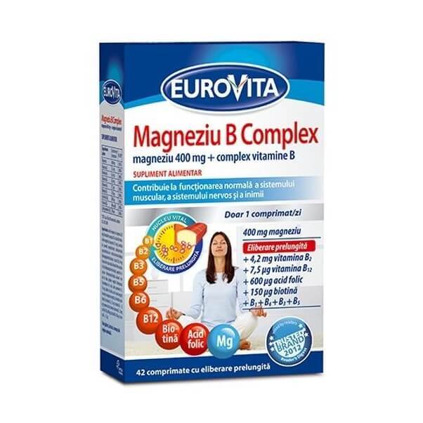 complex de b uri si magneziu Magneziu B Complex, 42 comprimate, Eurovita