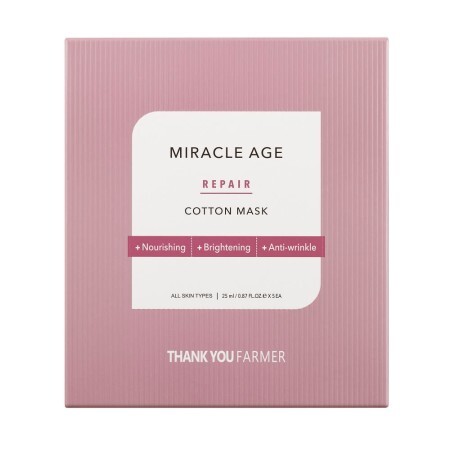 Masca reparatoare Miracle Age Repair Cotton Mask, 25 ml, Thank You Farmer
