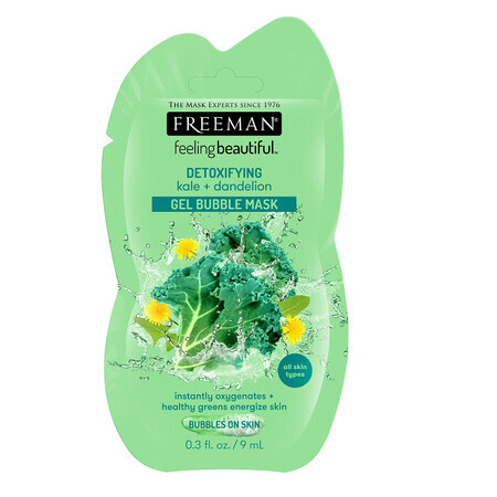 Mască-gel detoxifiantă cu kale și păpădie, 15 ml, Freeman