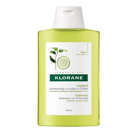 Șampon cu pulpă de citrice pentru păr cu tendință de îngrășare, 200 ml, Klorane