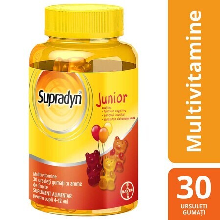 Supradyn Junior, Multivitamine, 30 ursuleți gumați, Bayer