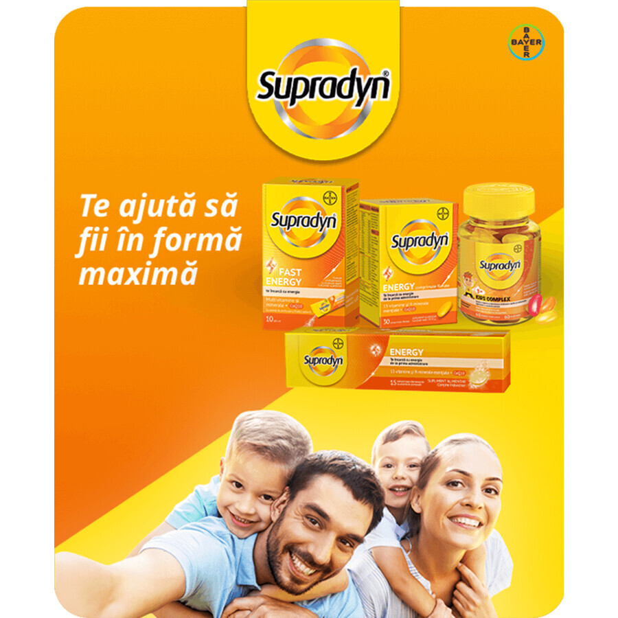 Supradyn Energy, Multivitamines, 15 comprimés effervescents, Bayer