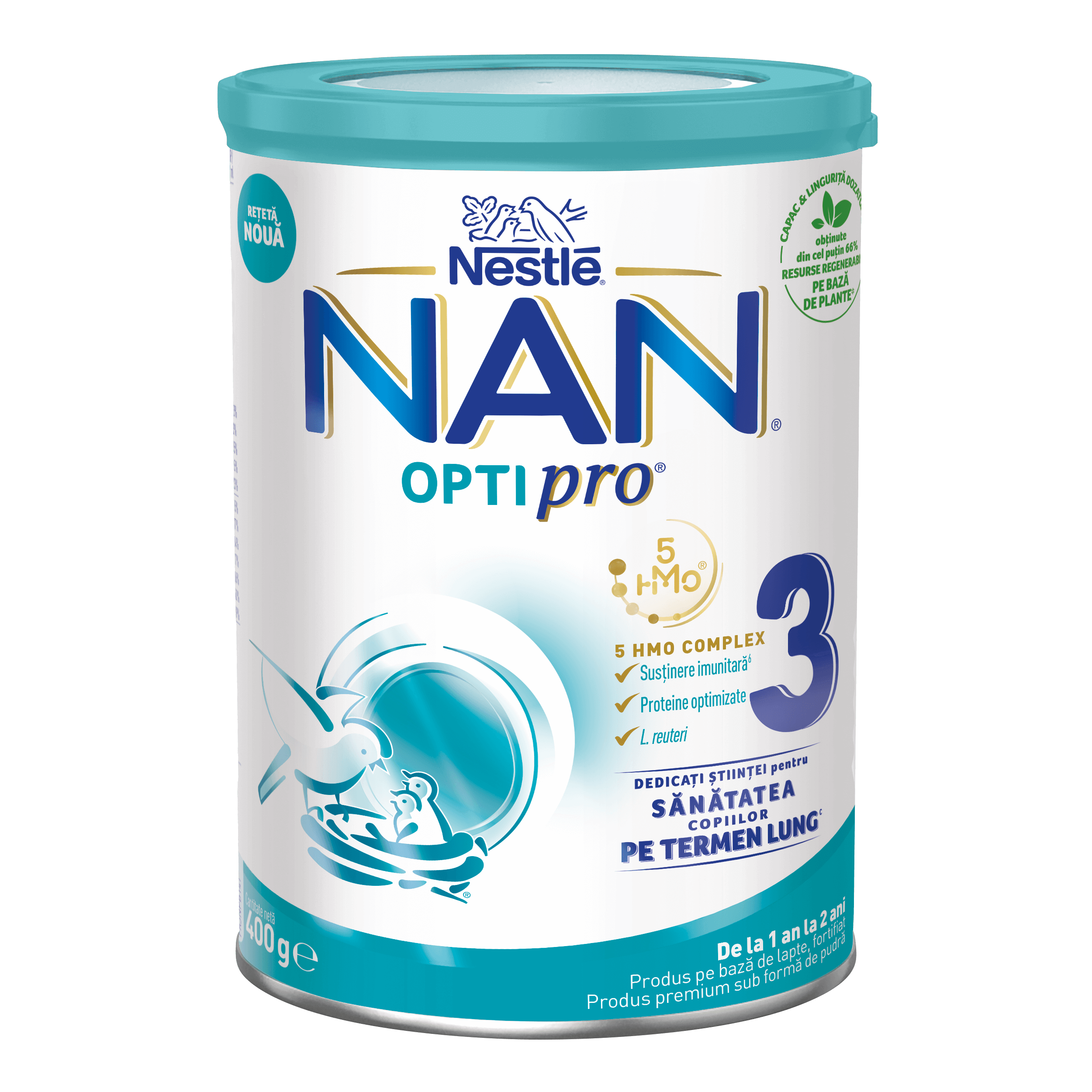 Nan 3 Optipro formulă de lapte Premium, +12 luni, 400 g, Nestlé