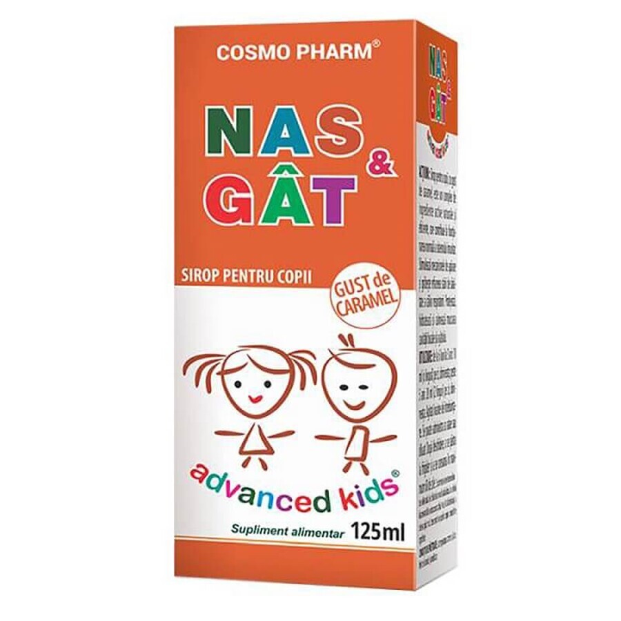 Nas & Gât Advanced Kids Sirop, 125 ml, Cosmopharm
