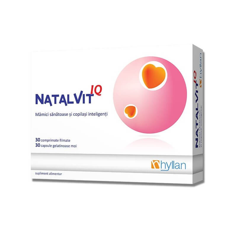 Natalvit IQ, 30 comprimate + 30 capsule, Hyllan Vitamine si suplimente