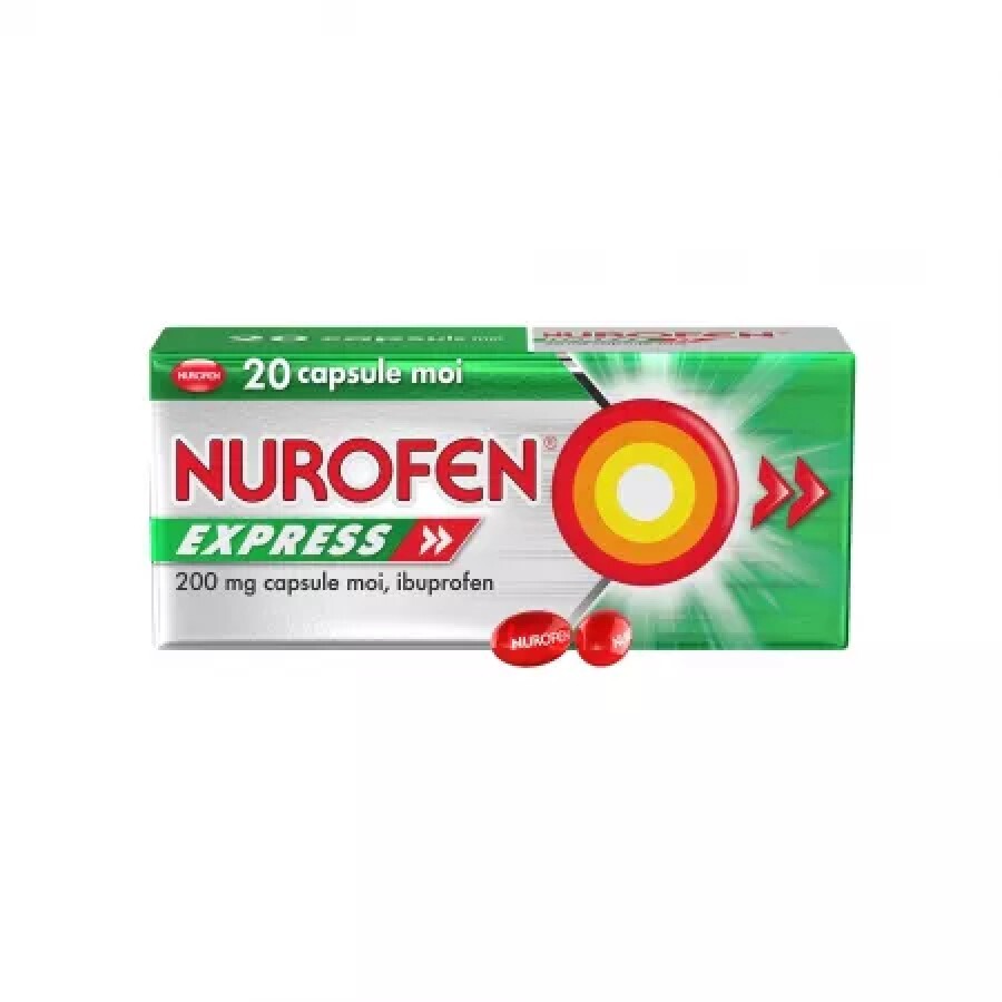 Nurofen Express 200mg, 20 capsule, Reckitt Benckiser Healthcare