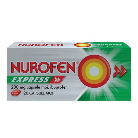 Nurofen Express 200 mg, 20 capsule, Reckitt Benckiser Healthcare