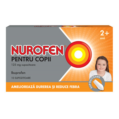 Nurofen pentru copii 125mg, 2 ani, 10 supozitoare, Reckitt Benckiser Healthcare