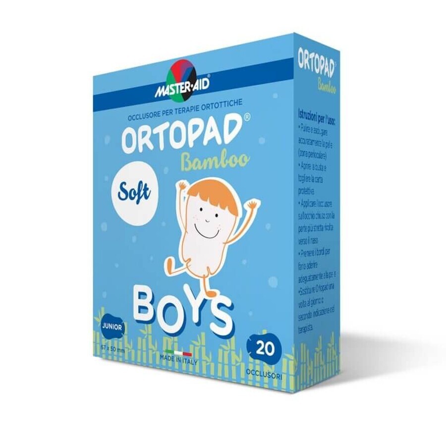 ORTOPAD SOFT Boys Master-Aid Medium, 76x54 mm, 20 pièces, Pietrasanta Pharma