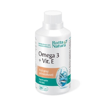 Omega 3 + Vitamina E 1000mg, 90 capsule, Rotta Natura