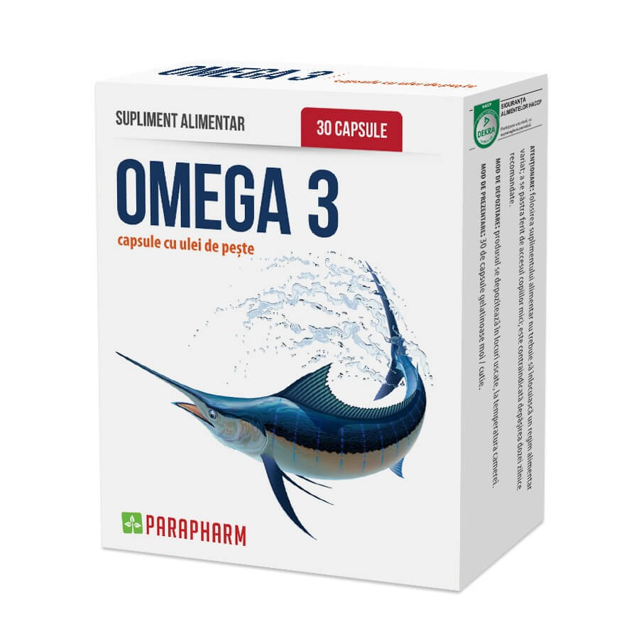 omega 3 cu ulei de peste beneficii Omega 3 cu ulei de peste, 500mg, 30 capsule, Parapharm