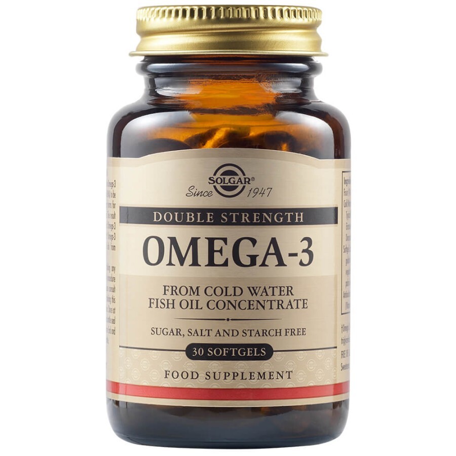 Omega 3 dublu concentrat, 30 capsule, Solgar