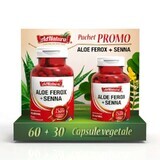 Pachet Aloe Ferox + Senna, 60 + 30 capsule, AdNatura