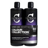 Pachet Color Collection Șampon pentru păr blond Catwalk Fashionista, 750 ml + Balsam pentru păr blond Catwalk Fashionista Violet, 750 ml, Tigi