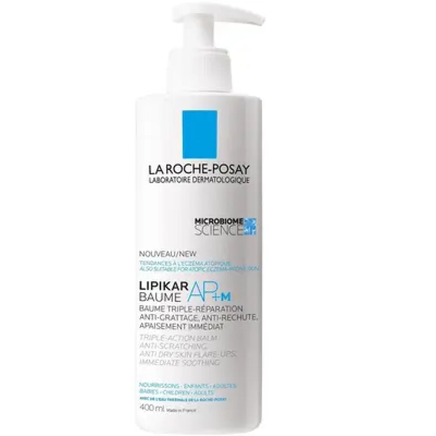 Pachet Balsam La Roche-Posay Lipikar Baume AP+M, 400 ml + Cremă de spălare anti-iritații Syndet AP+, 200 ml