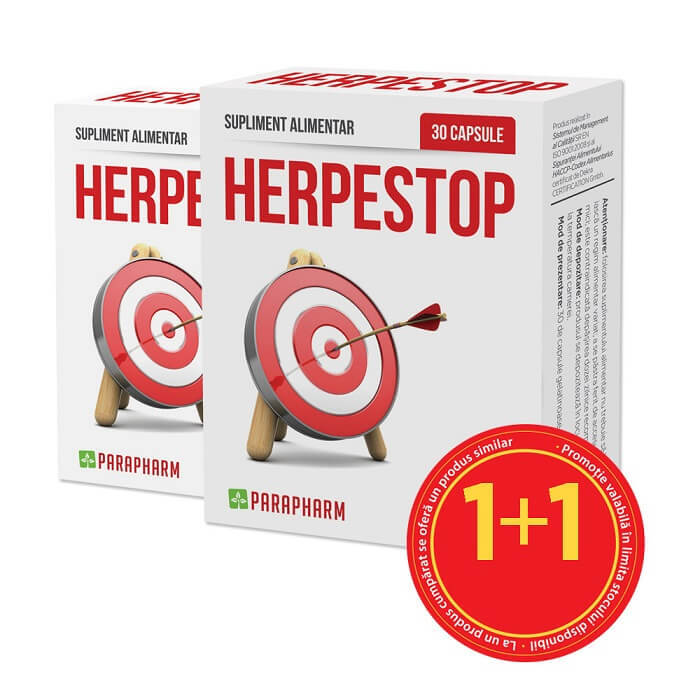 Pachet Herpestop, 30 capsule + 30 capsule, Parapharm Vitamine si suplimente