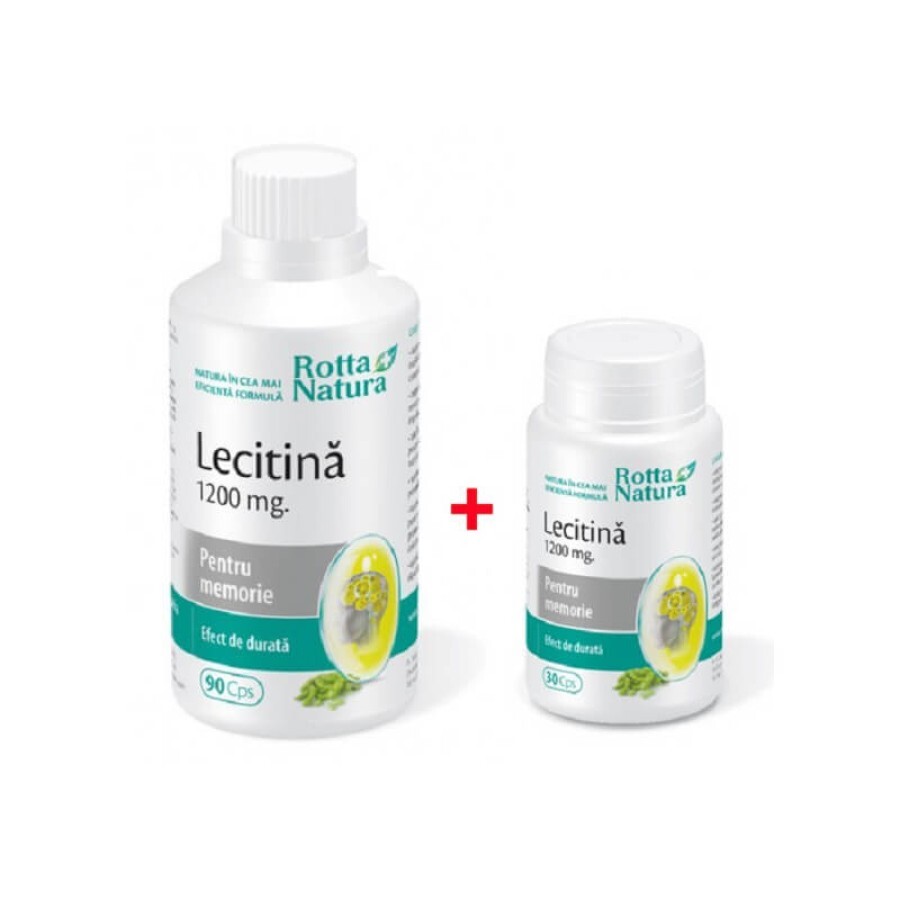 Pachet Lecitină 1200 mg, 90 capsule + 30 capsule, Rotta Natura recenzii
