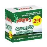 Pachet Omega 3-6-9 ulei din semințe de in (AV119), 2x30 capsule, Adams Vision