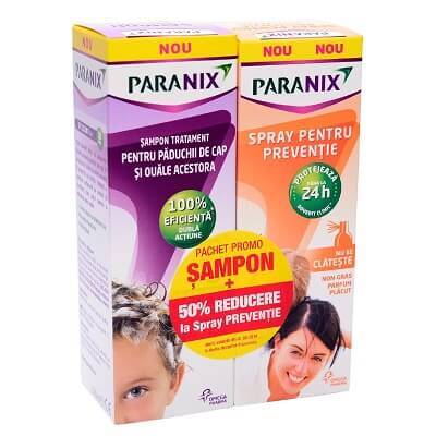 Pachet Paranix Șampon, 100 ml + Spray pentru prevenție, 100 ml, Omega Pharma (50% din al 2-lea produs) Frumusete si ingrijire