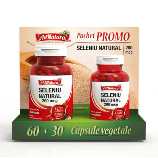 Pachet Seleniu Natural, 60 + 30 capsule, AdNatura Vitamine si suplimente