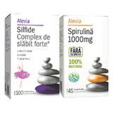 Pachet Silfide complex de slăbit forte, 100 comprimate + Spirulină 1000mg, 45 comprimate, Alevia