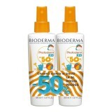 Pachet Spray protecție solară pentru copii Photoderm KID SPF 50+, 200 ml + 200 ml, Bioderma
