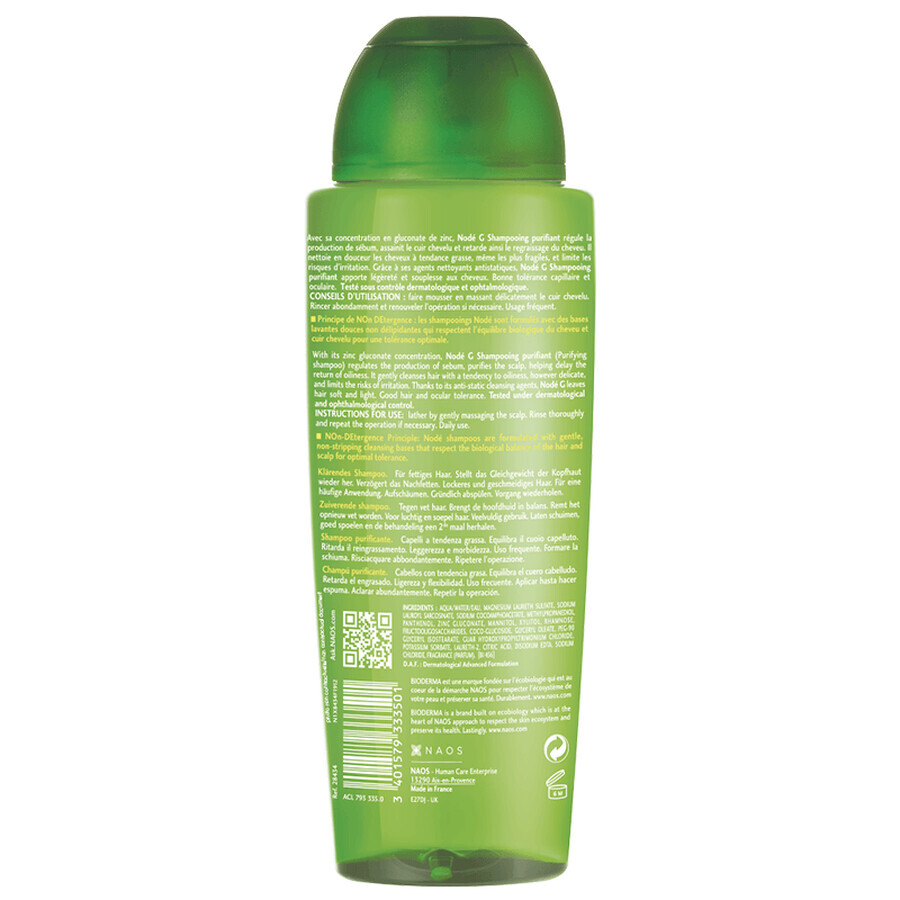 Bioderma Node G Purifying shampoo for oily hair, 400 ml