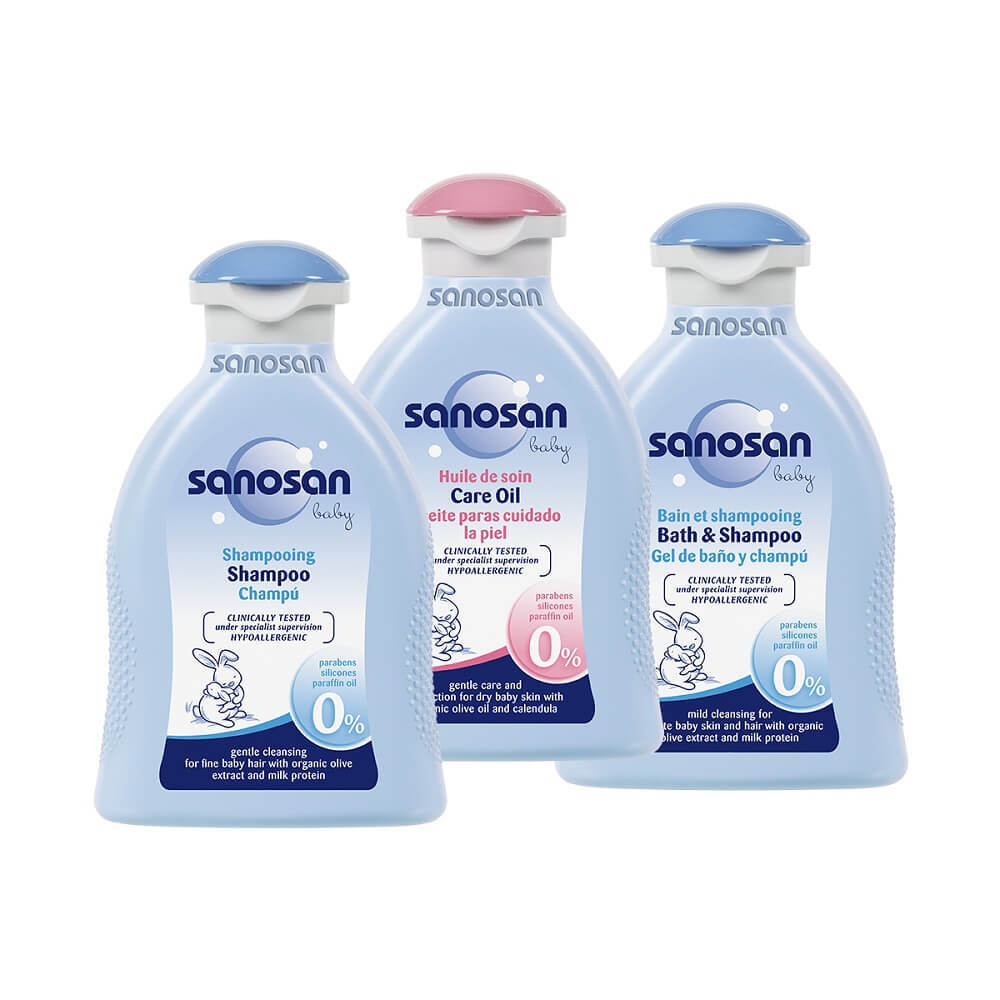 Pachet ulei, sampon, spumant și șampon, 600 ml, Sanosan